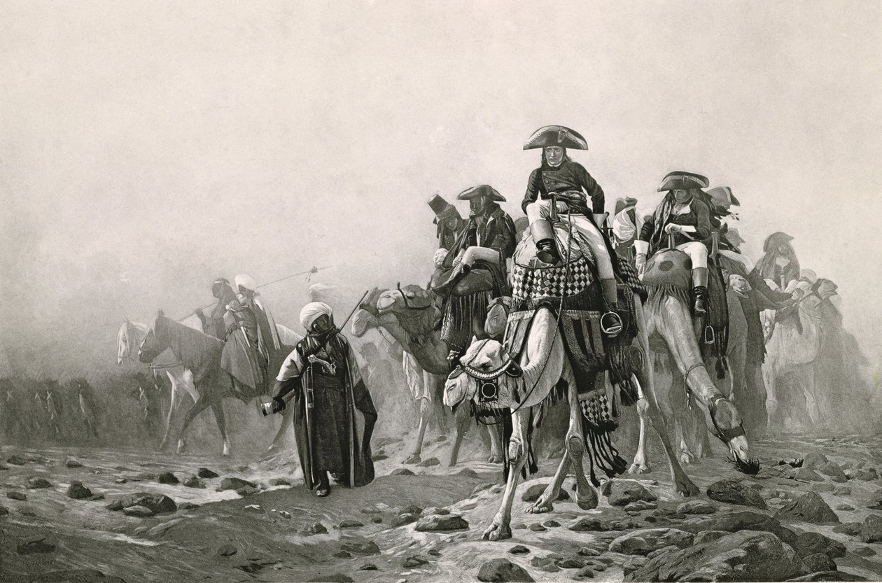 Il generale Bonaparte in Egitto, da Una collezione di opere di Jean-Leon Gerome in 100 fotoincisioni, 1881 da Jean Leon after Gerome