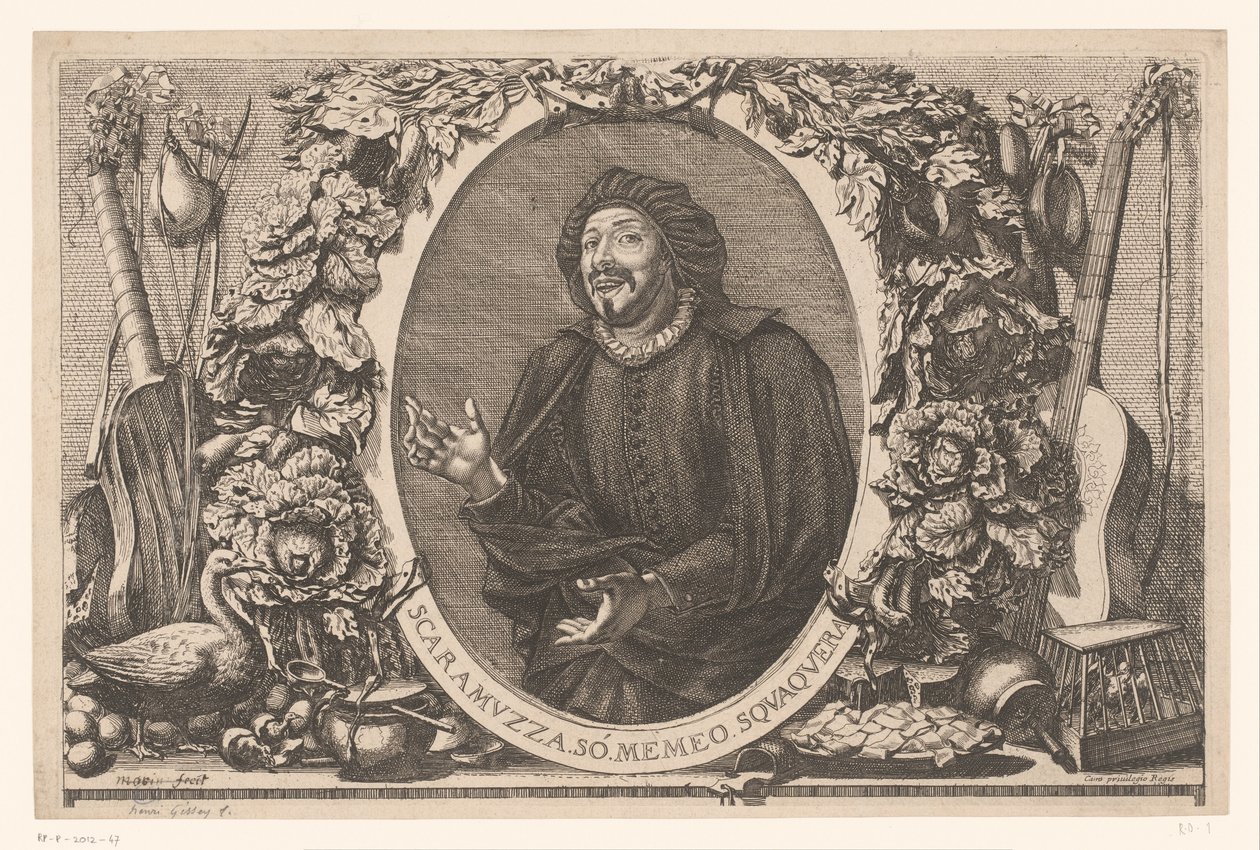 Ritratto di Tiberio Fiorilli nel ruolo di Scaramuccia (Scaramouche) da Jean Lepautre (attributed to)