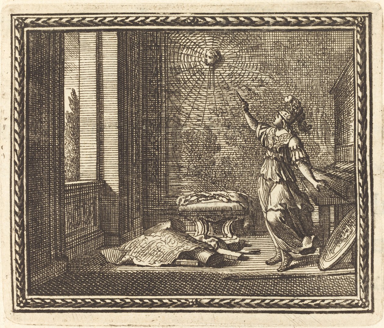 Minerva trasforma Aracne in un ragno da Jean Lepautre