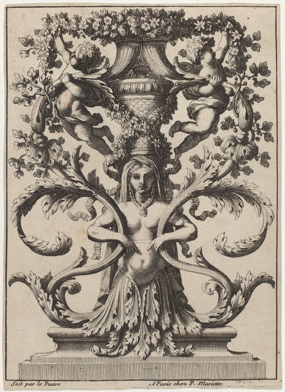 Ornamento con una Donna che si Trasforma in Foliage da Jean Lepautre
