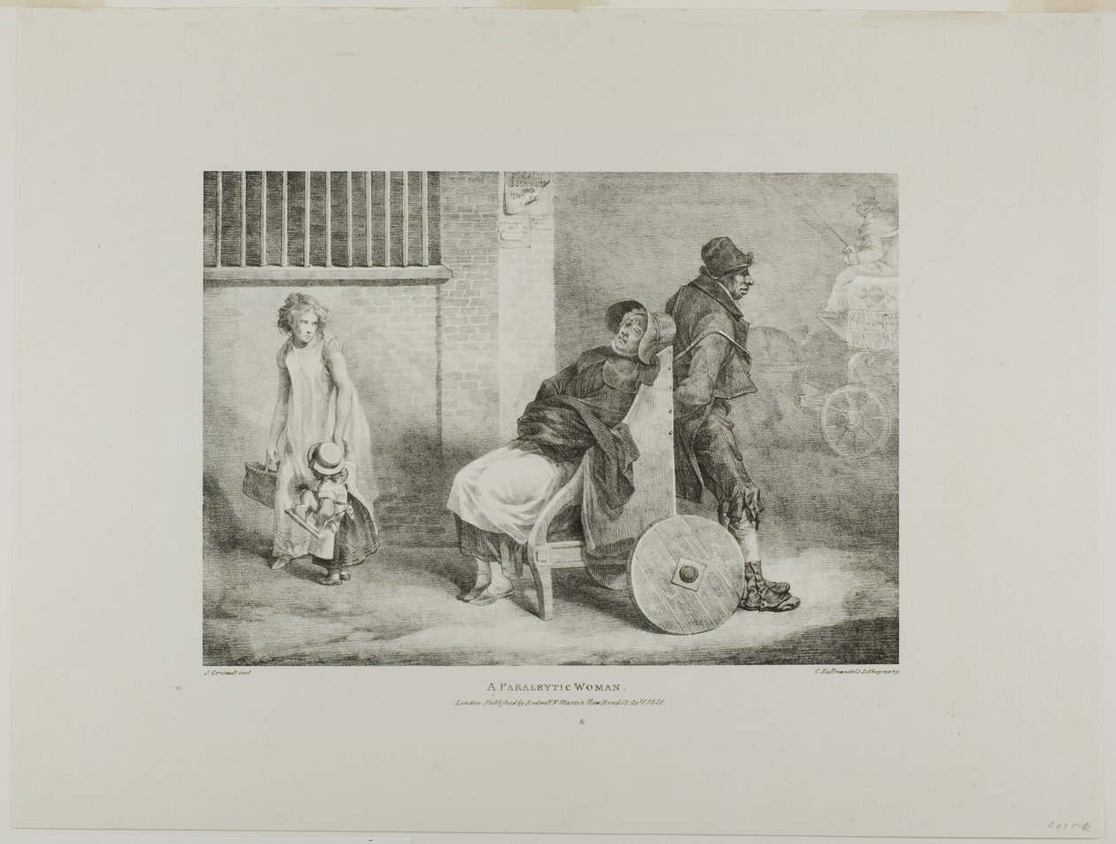 Una donna paralitica, tavola 9 da Vari soggetti disegnati dal vero e su pietra (The English Suite) da Jean Louis André Théodore Géricault