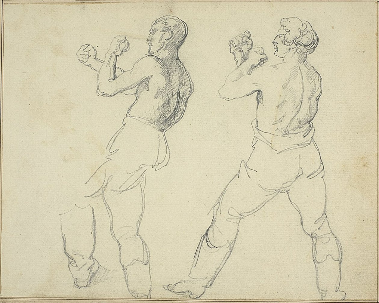 Due pugili rivolti a sinistra da Jean Louis André Théodore Géricault