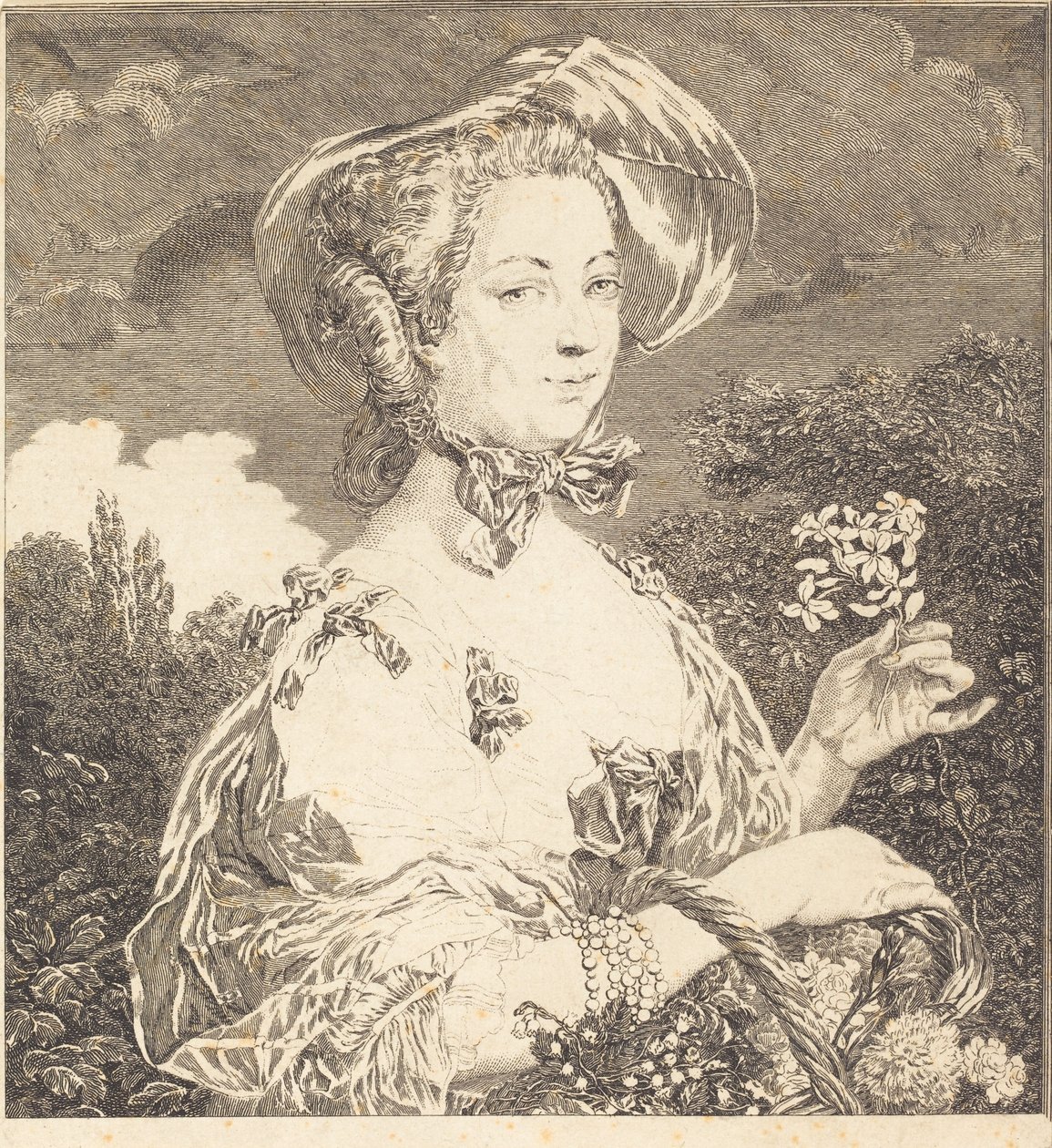 La Marchesa di Pompadour come bella giardiniera da Jean Louis Anselin