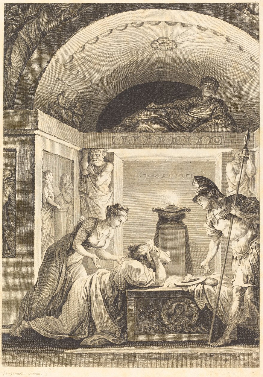 La matrona di Efeso da Jean Louis Delignon and Antoine Jean Duclos after Jean Honoré Fragonard
