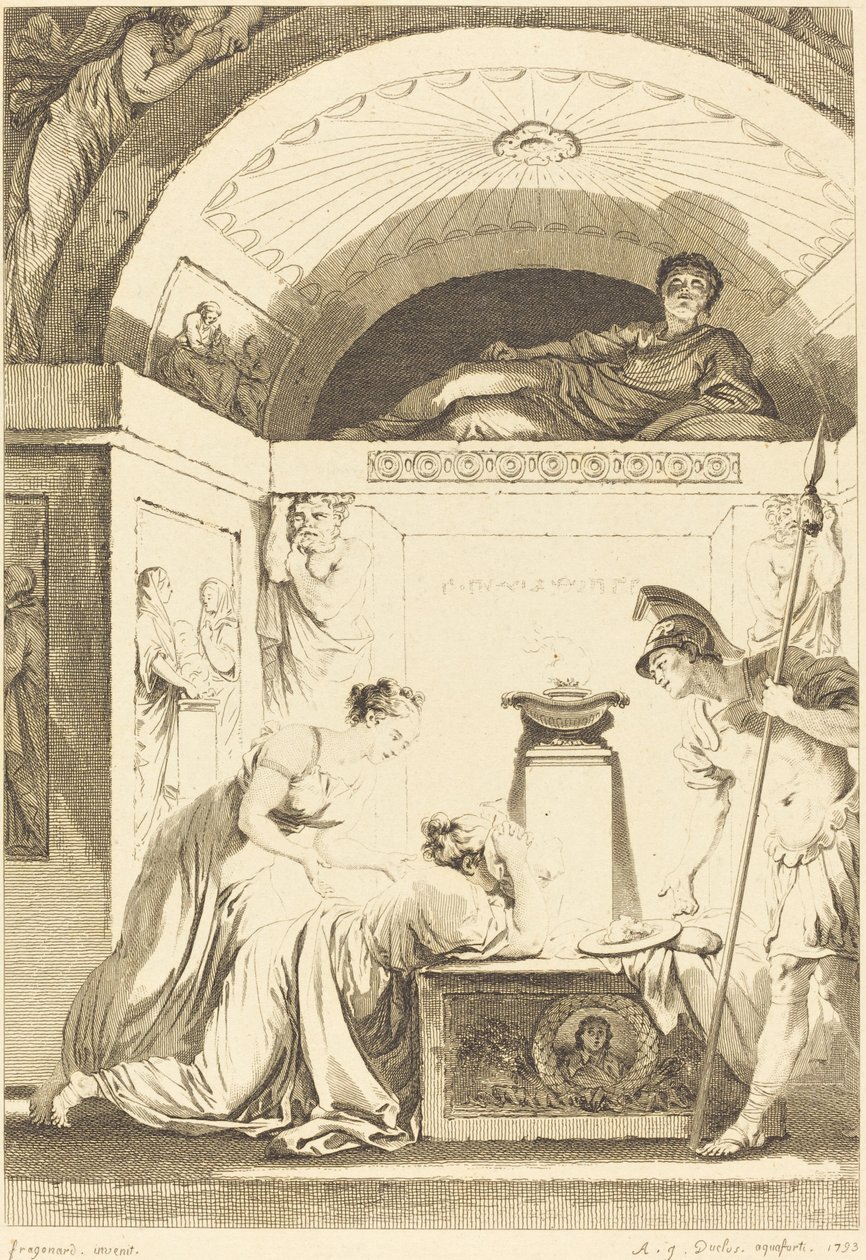 La matrona di Efeso da Jean Louis Delignon and Antoine Jean Duclos after Jean Honoré Fragonard