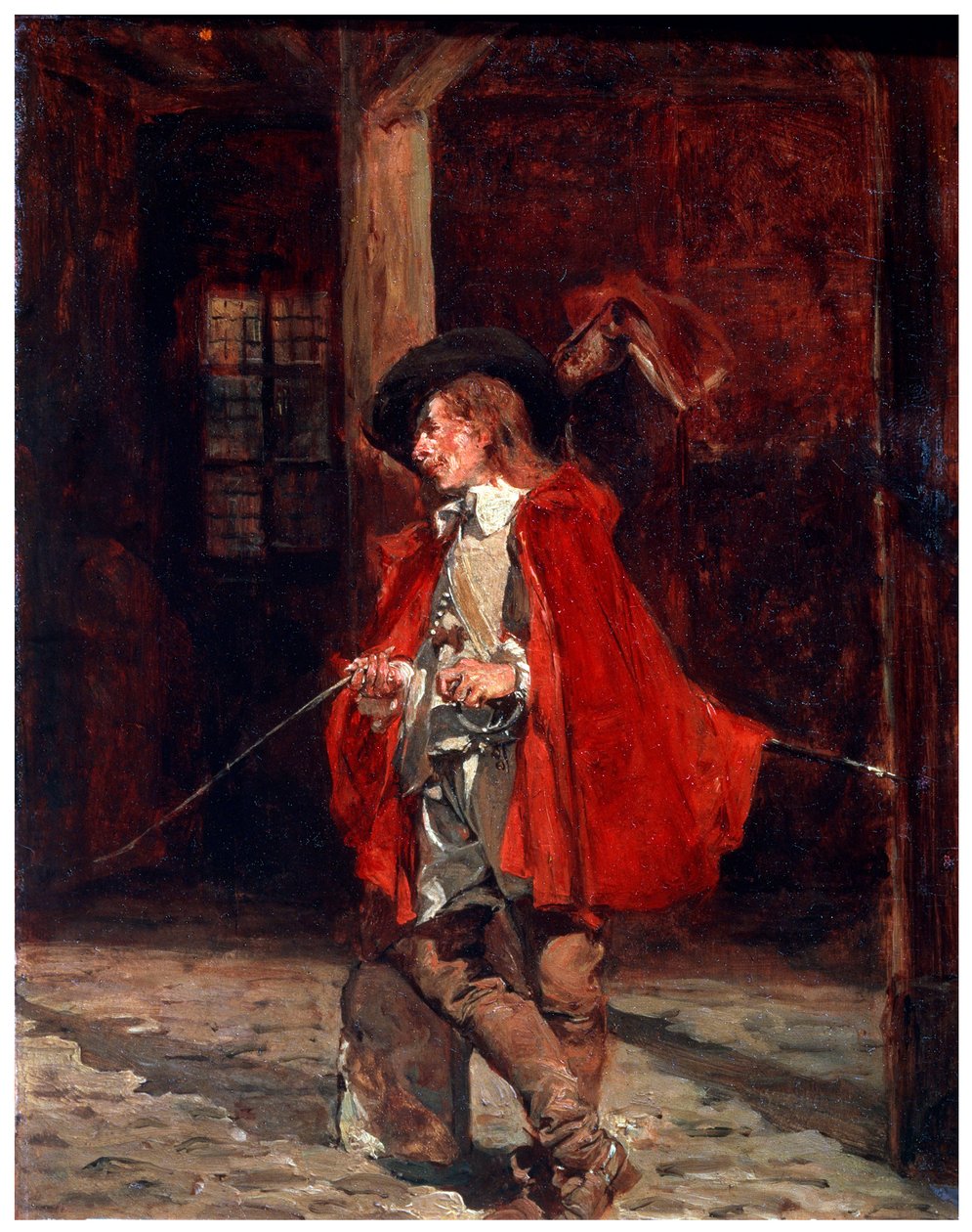 Bretteur Spadaccino in un mantello rosso, XIX secolo da Jean Louis Ernest Meissonier