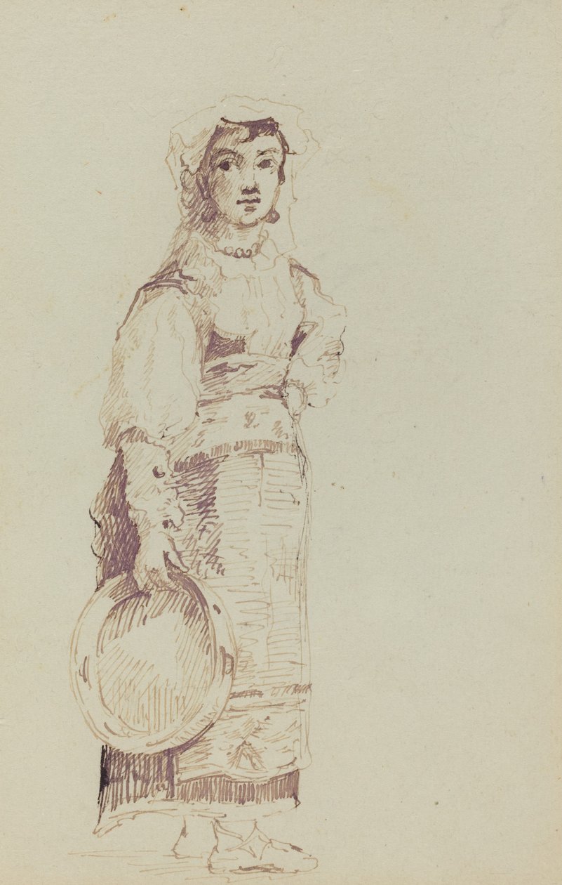 Donna con tamburello (verso) da Jean Louis Ernest Meissonier