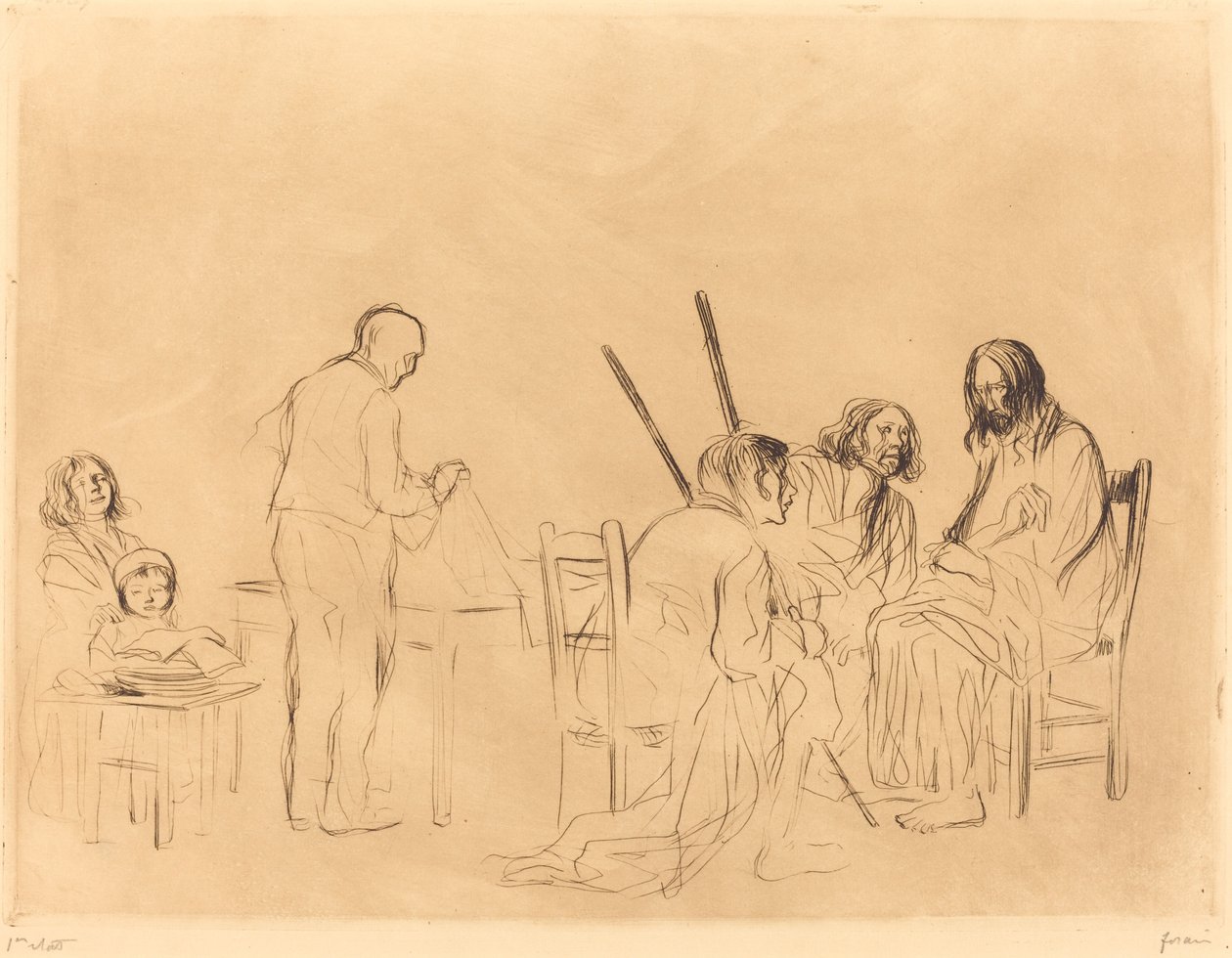 Prima della cena a Emmaus (prima tavola) da Jean Louis Forain