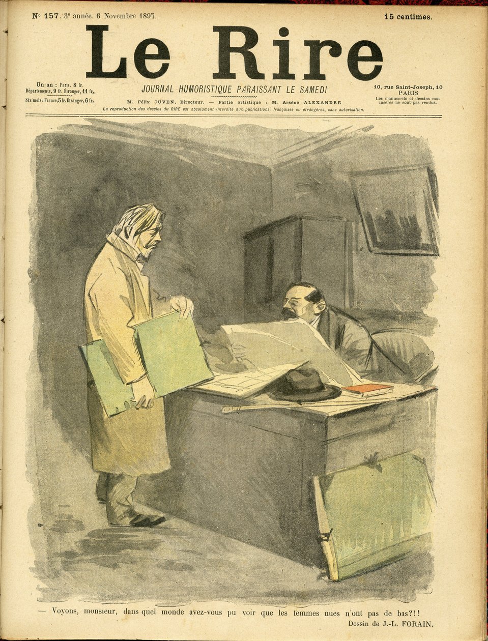 Illustrazione di Jean-Louis Forain (1852-1931) per la copertina di Le Rire da Jean Louis Forain