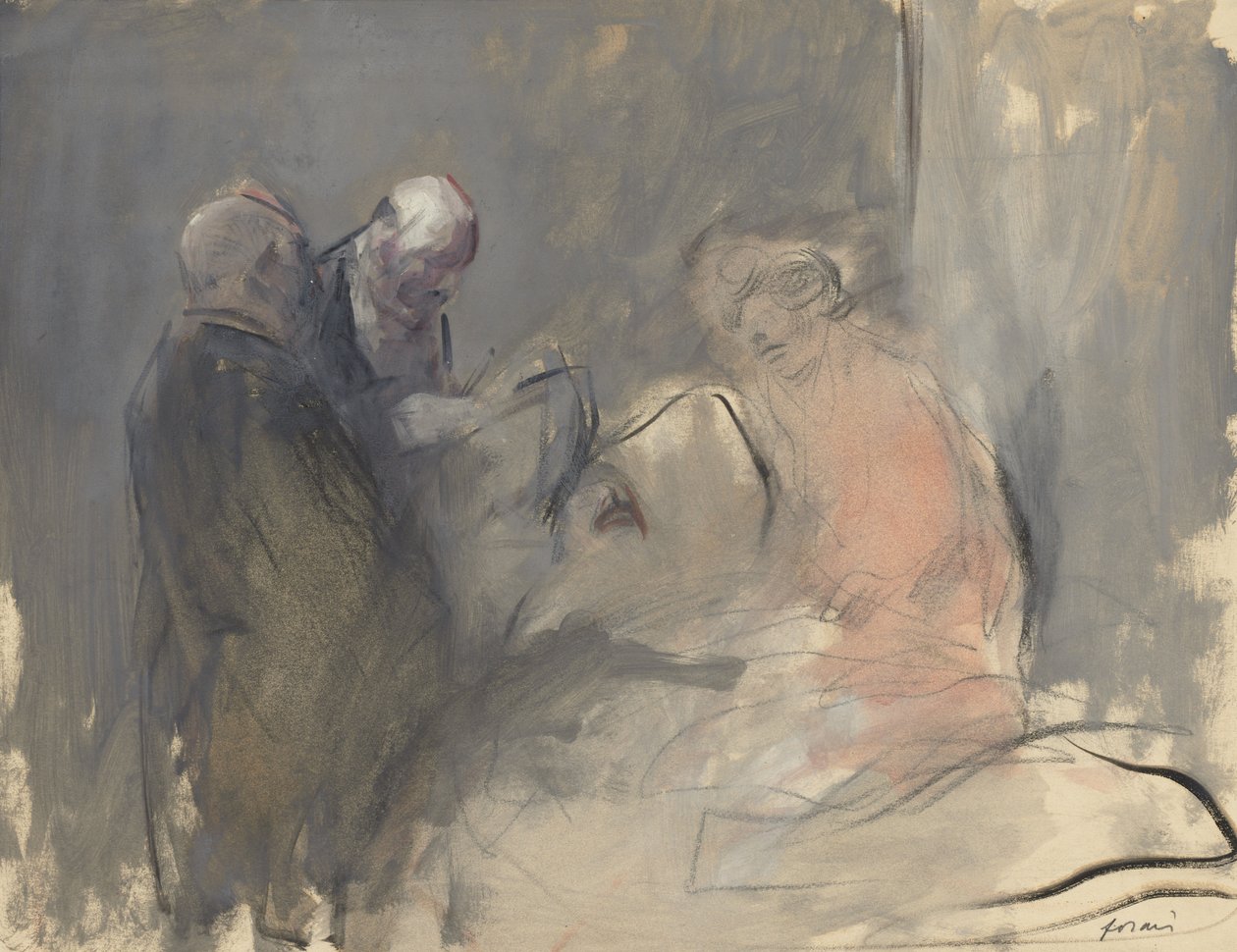 In ospedale recto Schizzo per In ospedale verso, quarto trimestre 1800 o primo terzo 1900 da Jean Louis Forain