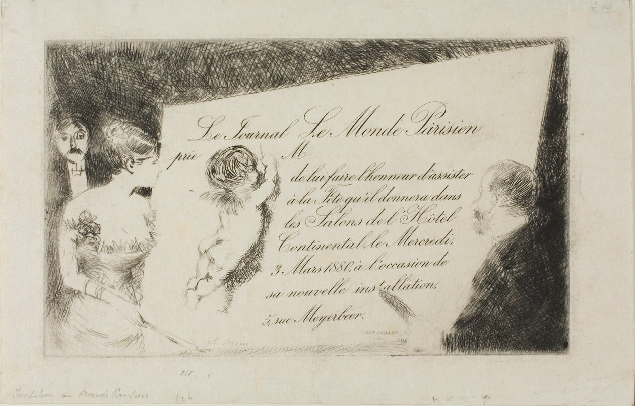 Invito da parte del quotidiano "Le Monde Parisien da Jean Louis Forain