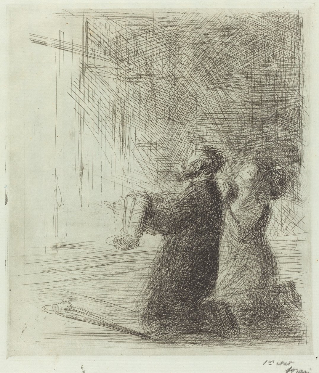 Lourdes, Implorando davanti alla Grotta (quarta tavola) da Jean Louis Forain