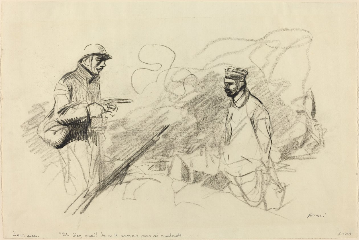 Poilu che Riconosce il Soldato Tedesco da Jean Louis Forain