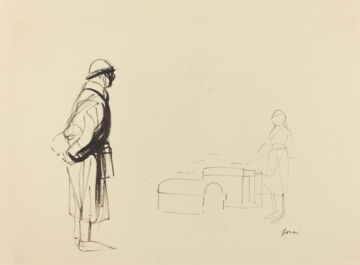 Poilu e infermiera, c. 1914-1919 da Jean Louis Forain