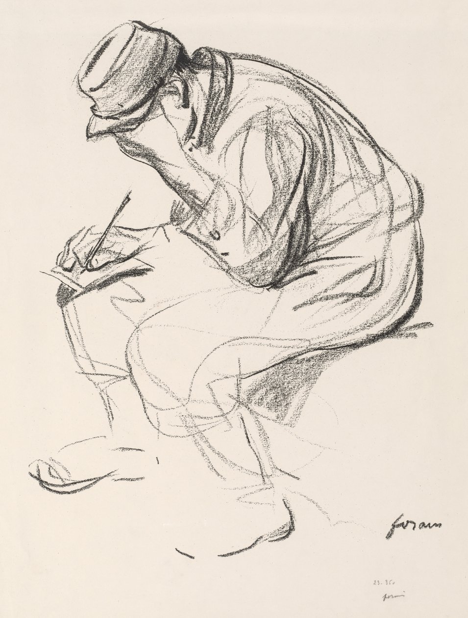 Prigioniero di guerra che scrive una lettera da Jean Louis Forain