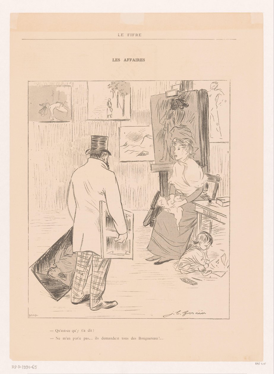 Schildersfamilie in atelier da Jean Louis Forain