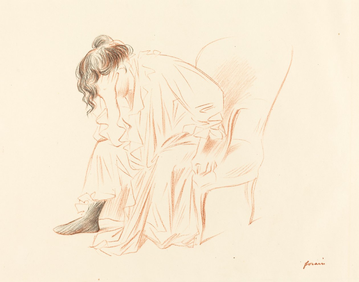 Donna Seduta con la Testa Appoggiata sulla Mano Destra da Jean Louis Forain