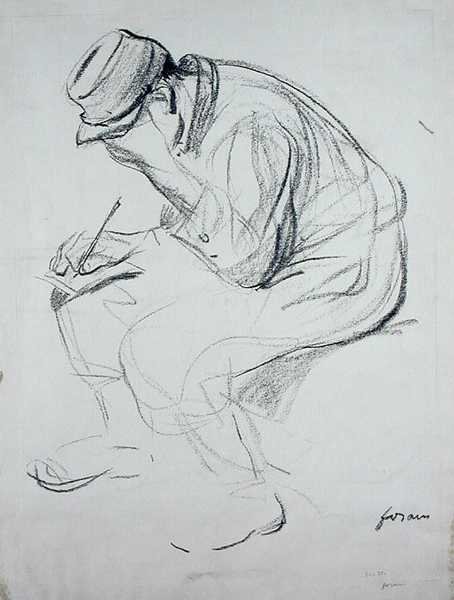 Soldato che scrive da Jean-Louis Forain