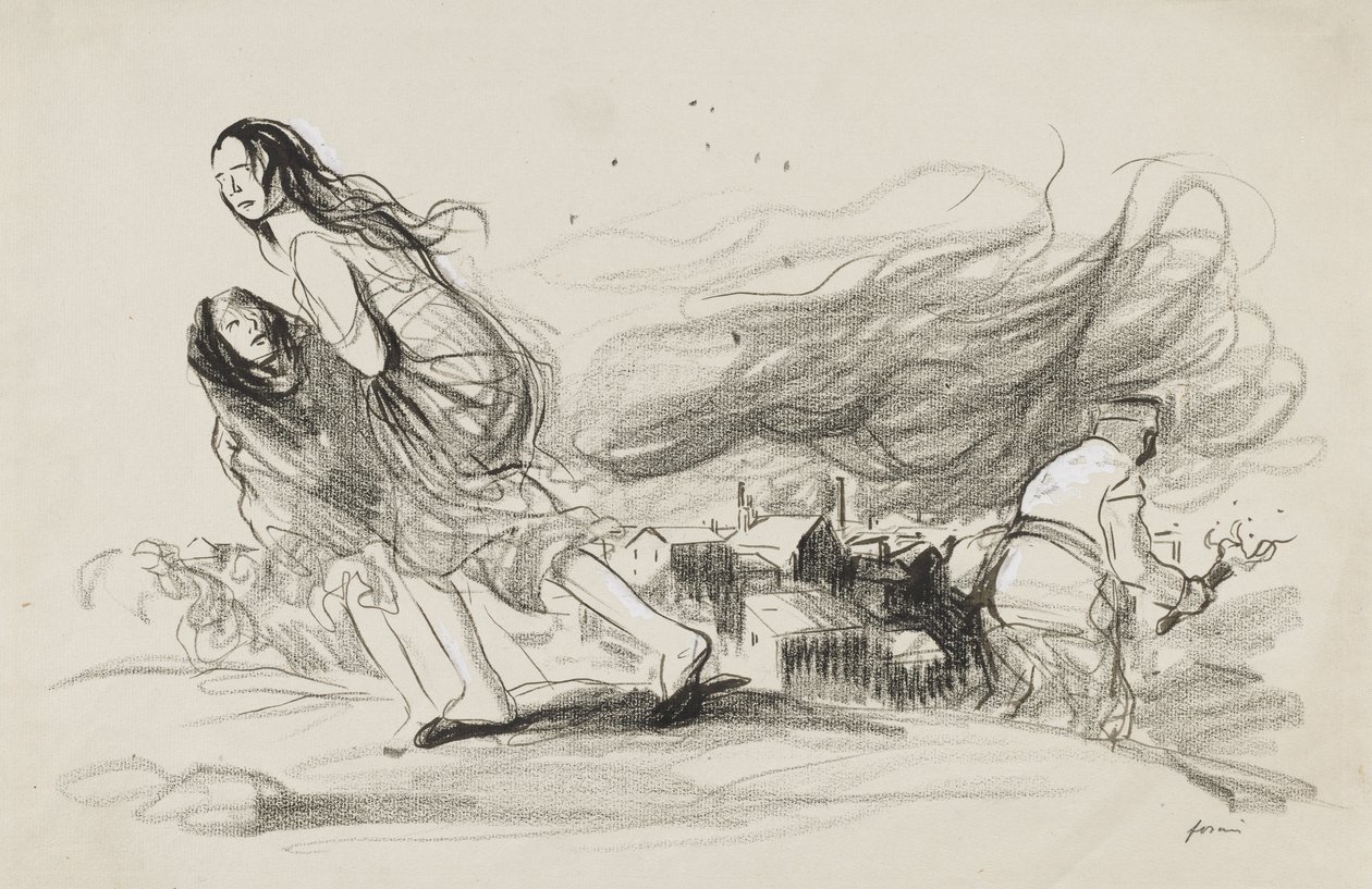 Stanno bruciando tutto - Devono essere in procinto di ritirarsi, c. 1919 da Jean Louis Forain