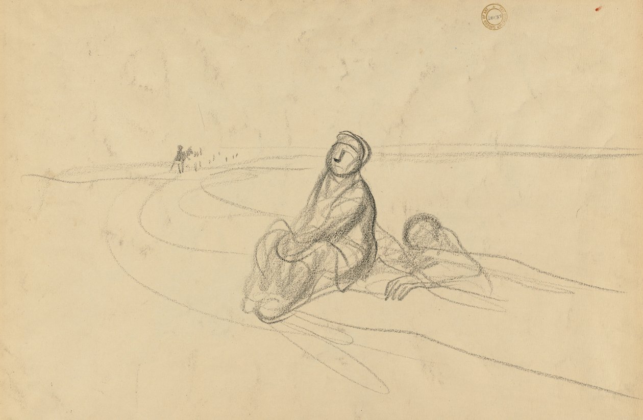 Due figure su una strada, c. 1919 da Jean Louis Forain