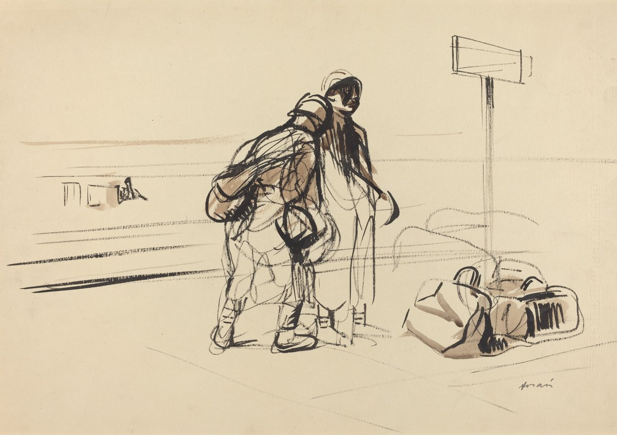 Due Soldati Francesi vicino a una Bacheca da Jean Louis Forain