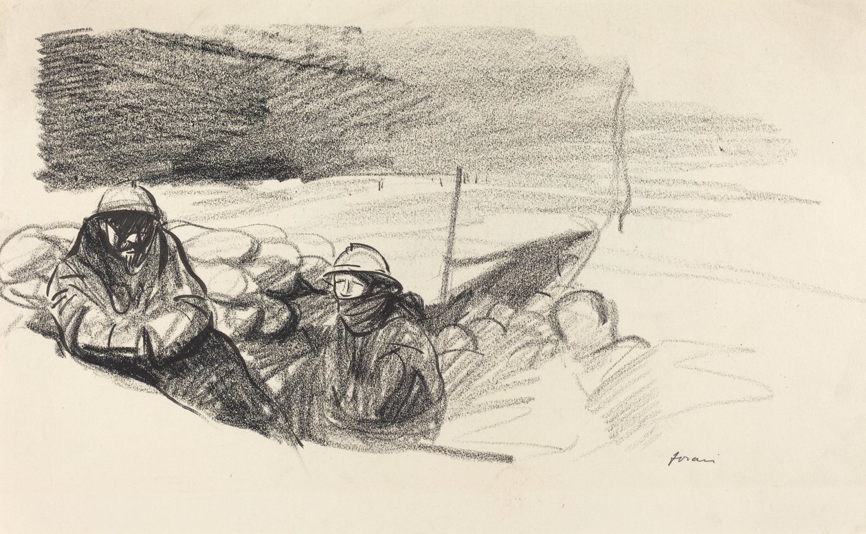 Due soldati in una trincea da Jean Louis Forain