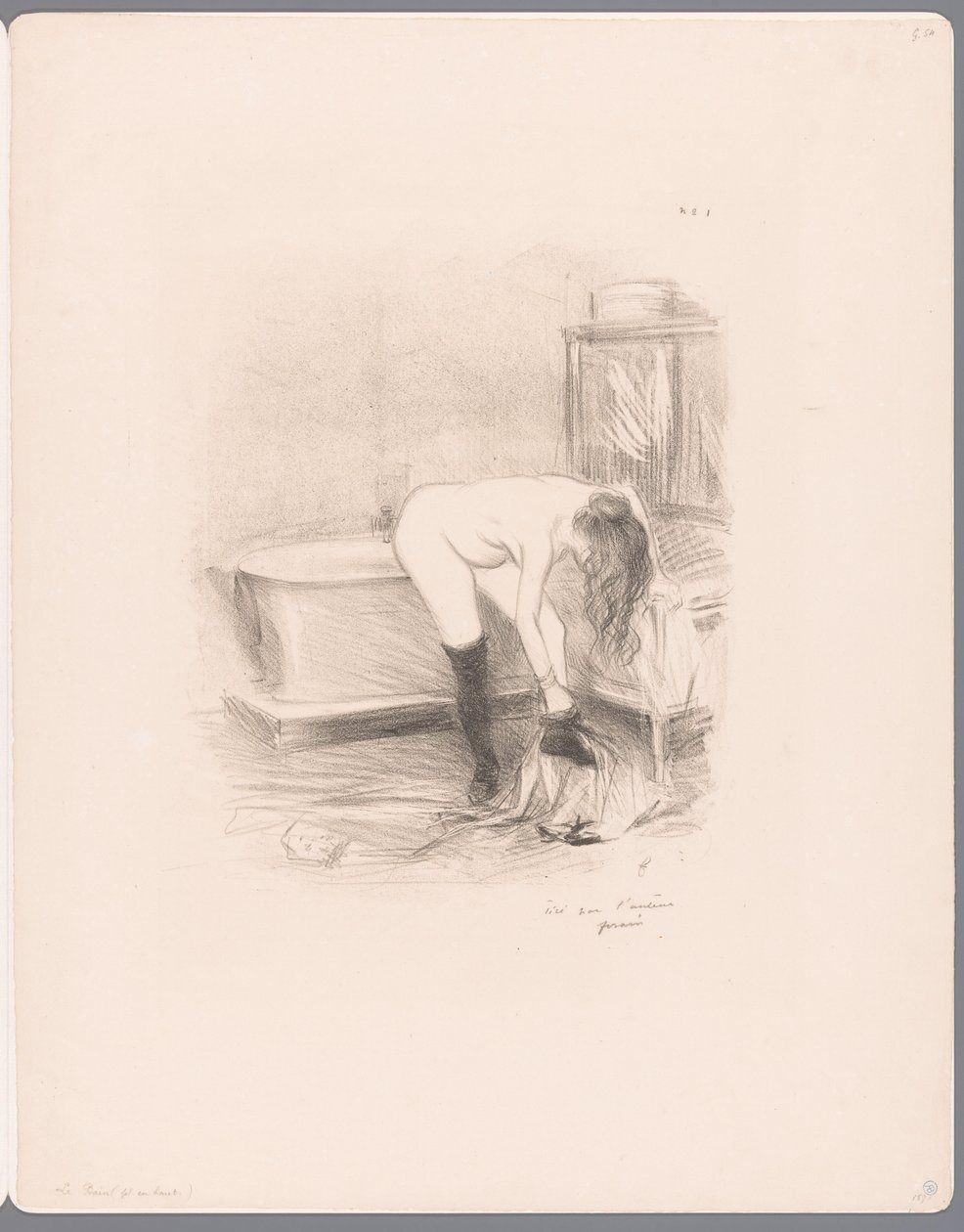 Donna che si spoglia in bagno da Jean Louis Forain