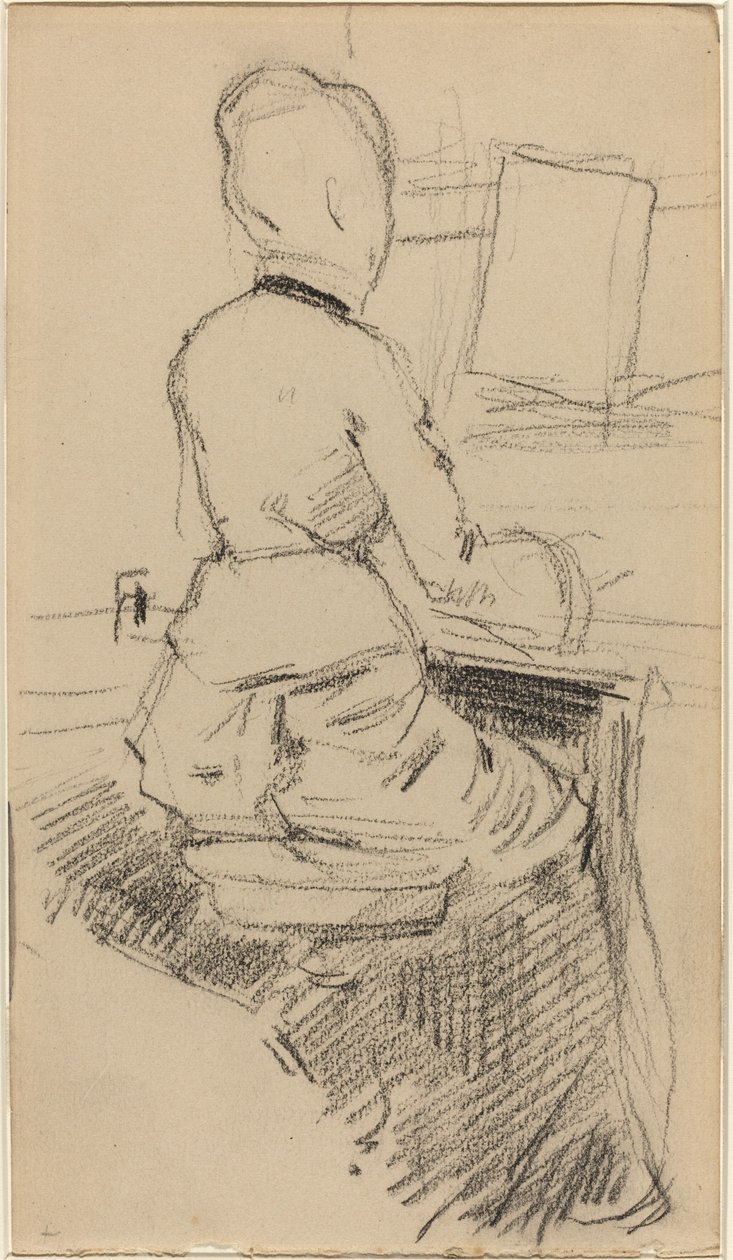 Giovane donna seduta al pianoforte [recto], c. 1890 da Jean Louis Forain