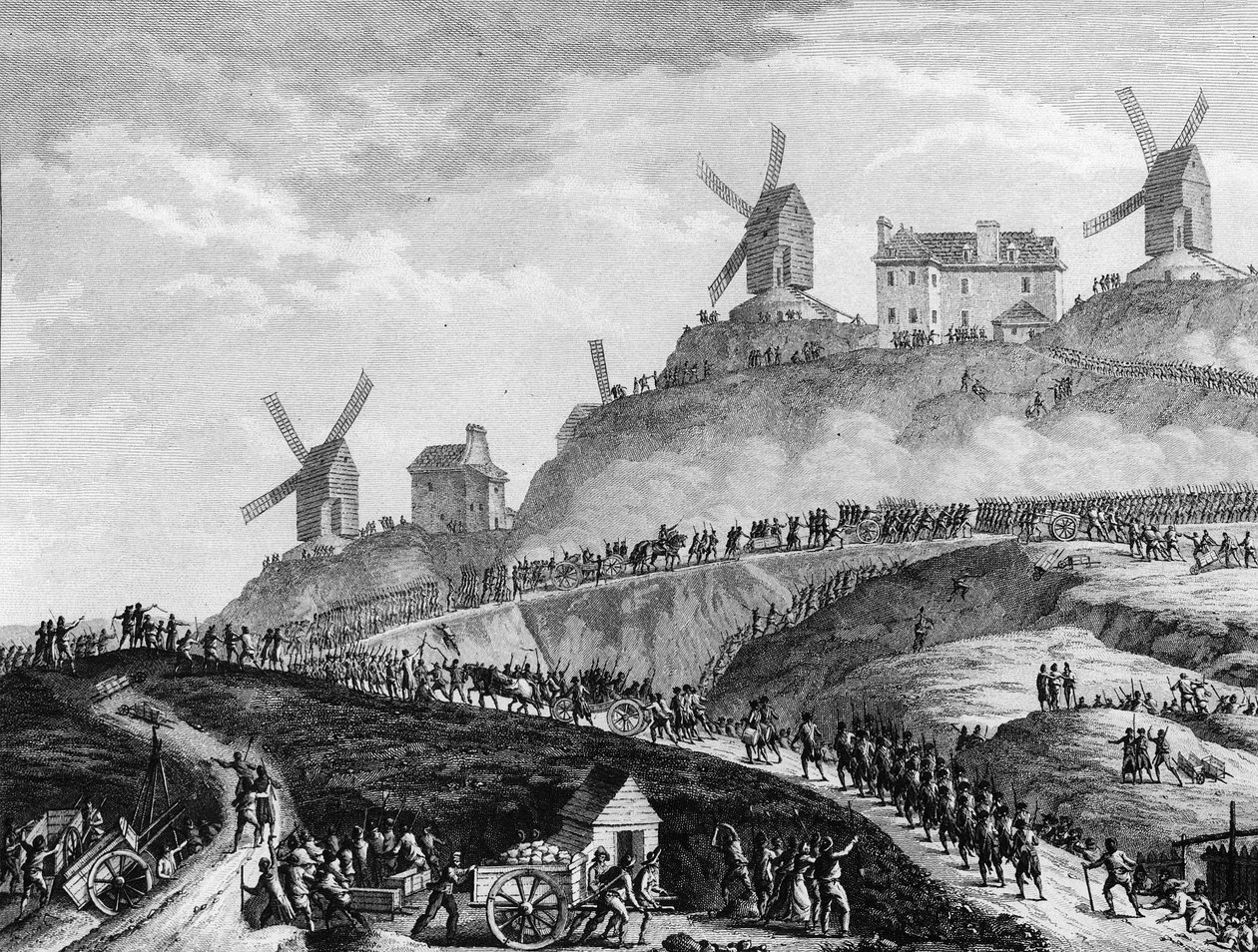 Rivoluzione Francese: Cannoni di Parigi portati a Montmartre il 15 luglio da Jean Louis II (after) Prieur