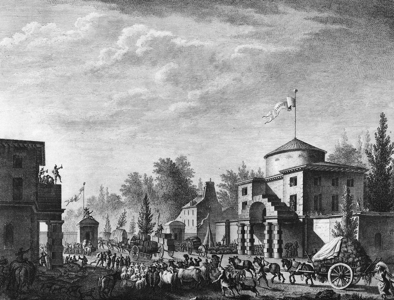 Rivoluzione francese: Ingresso libero della barriera di Parigi il 1 maggio da Jean Louis II (after) Prieur