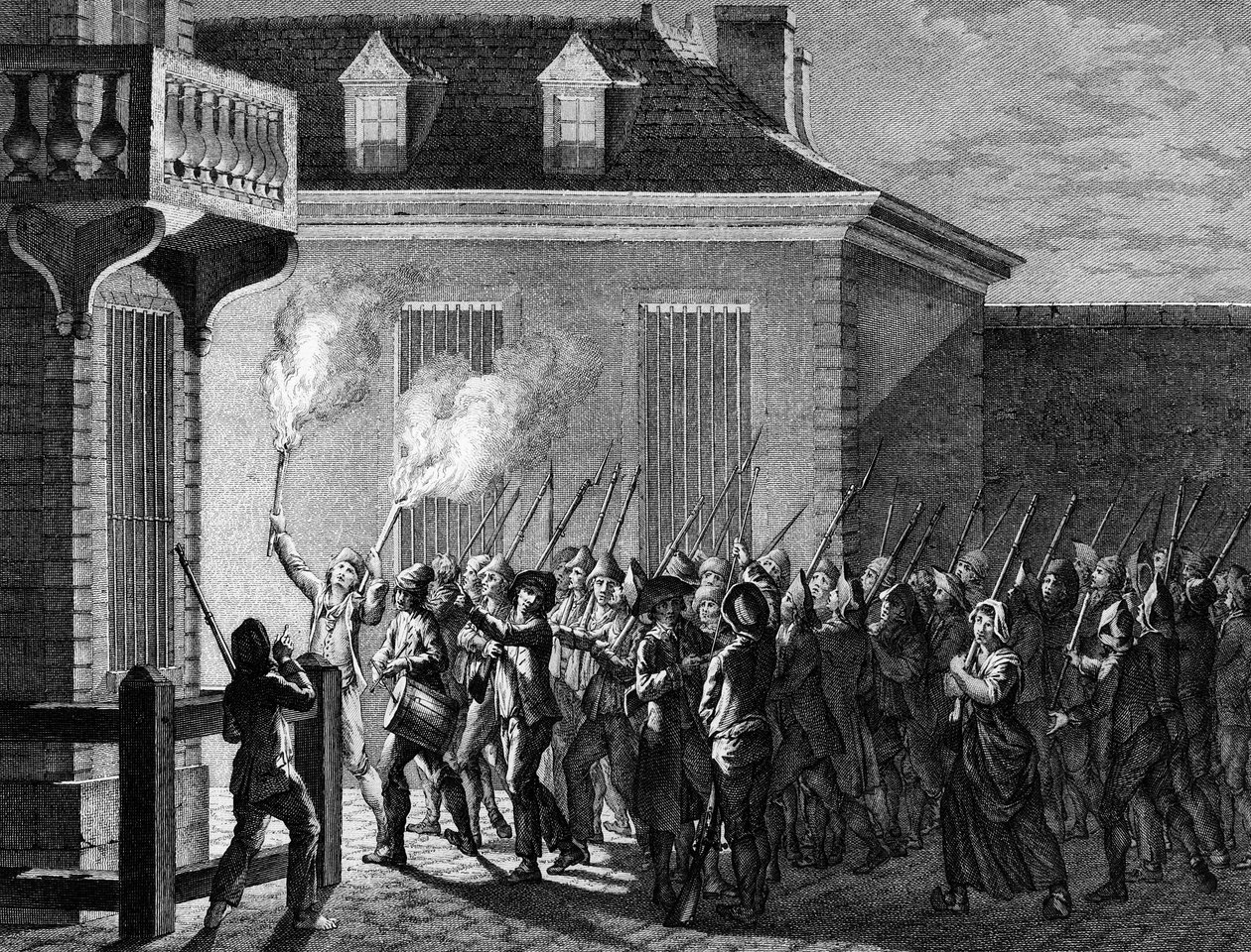 Rivoluzione francese: Guardia di Parigi da parte del popolo nella notte tra il 12 e il 13 luglio 1789 da Jean Louis II (after) Prieur