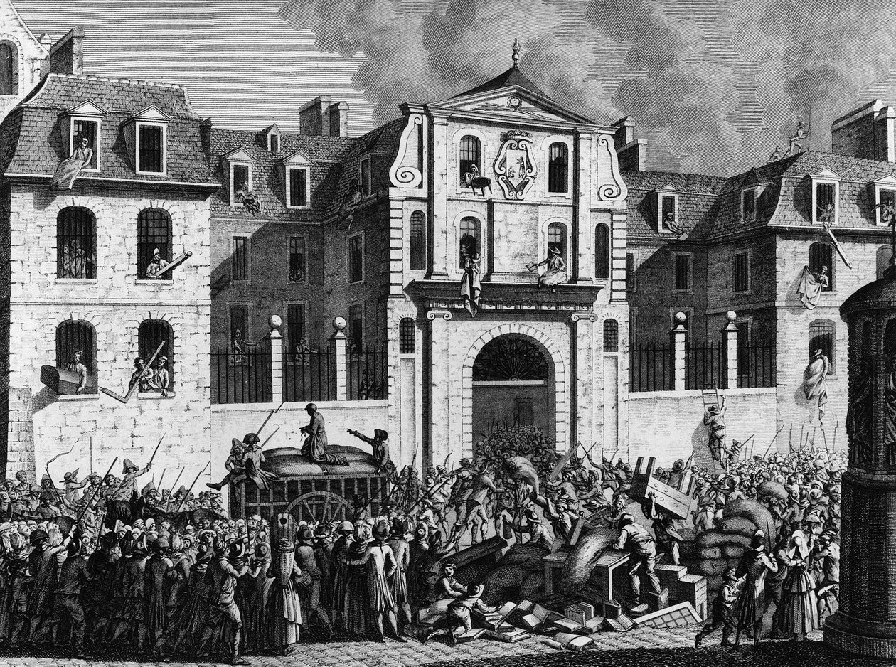 Rivoluzione francese: saccheggio della casa Saint Lazare a Parigi lunedì 13 luglio 1789 dai rivoluzionari. Incisione di Berthaut dopo Prior. Parigi, Biblioteca dell