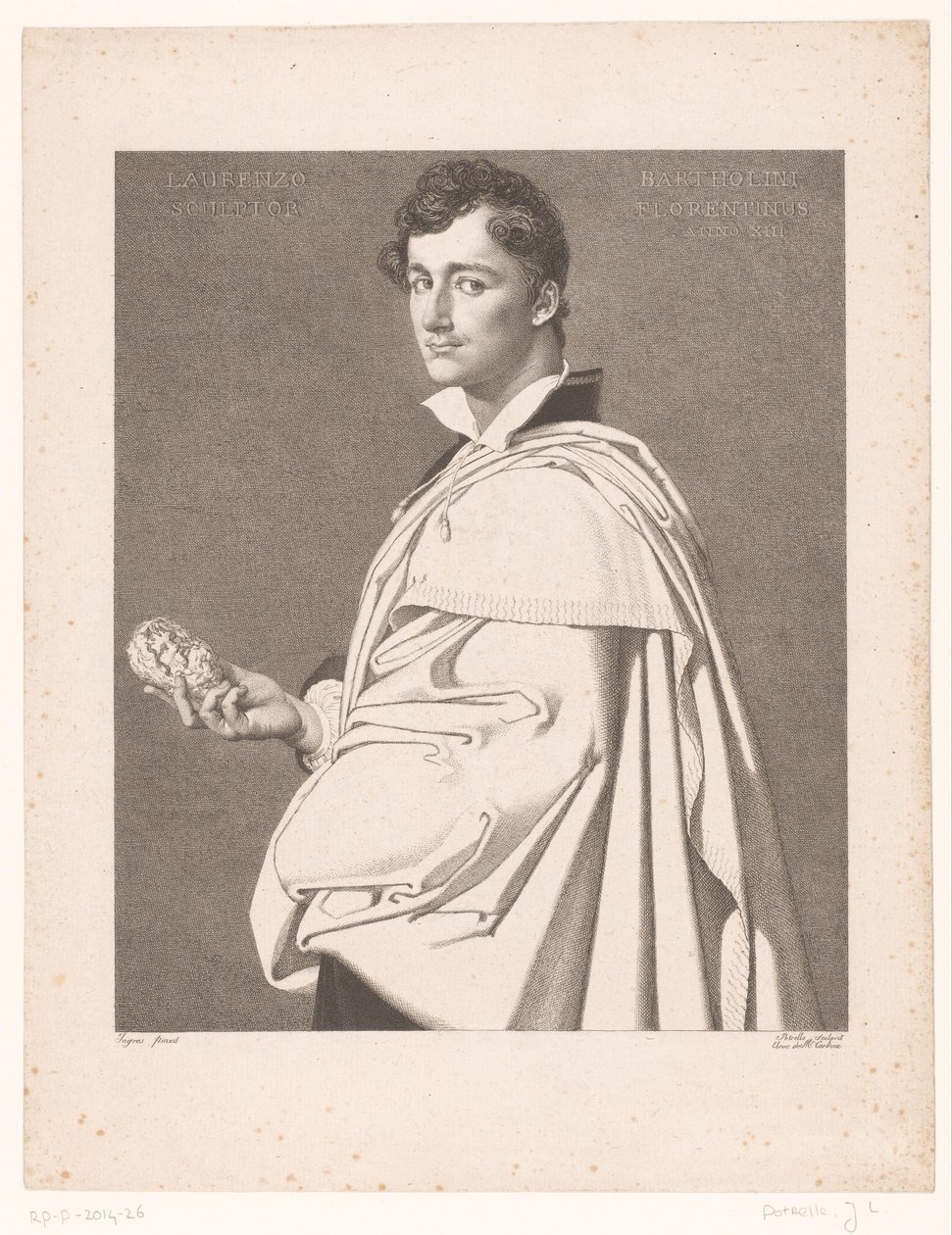 Ritratto dello scultore Lorenzo Bartolini da Jean Louis Potrelle