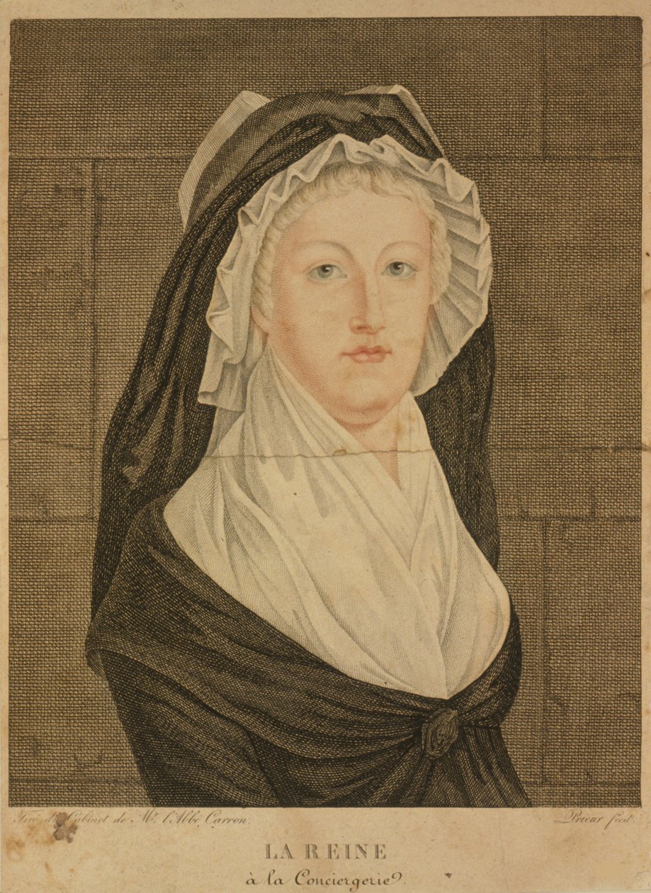 Maria Antonietta alla Conciergerie come prigioniera, 1793 da Jean Louis Prieur