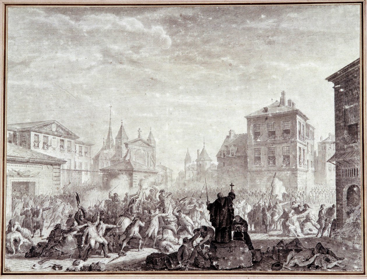 Rivoluzione francese: Massacro dei patrioti a Montauban da Jean Louis the Younger Prieur
