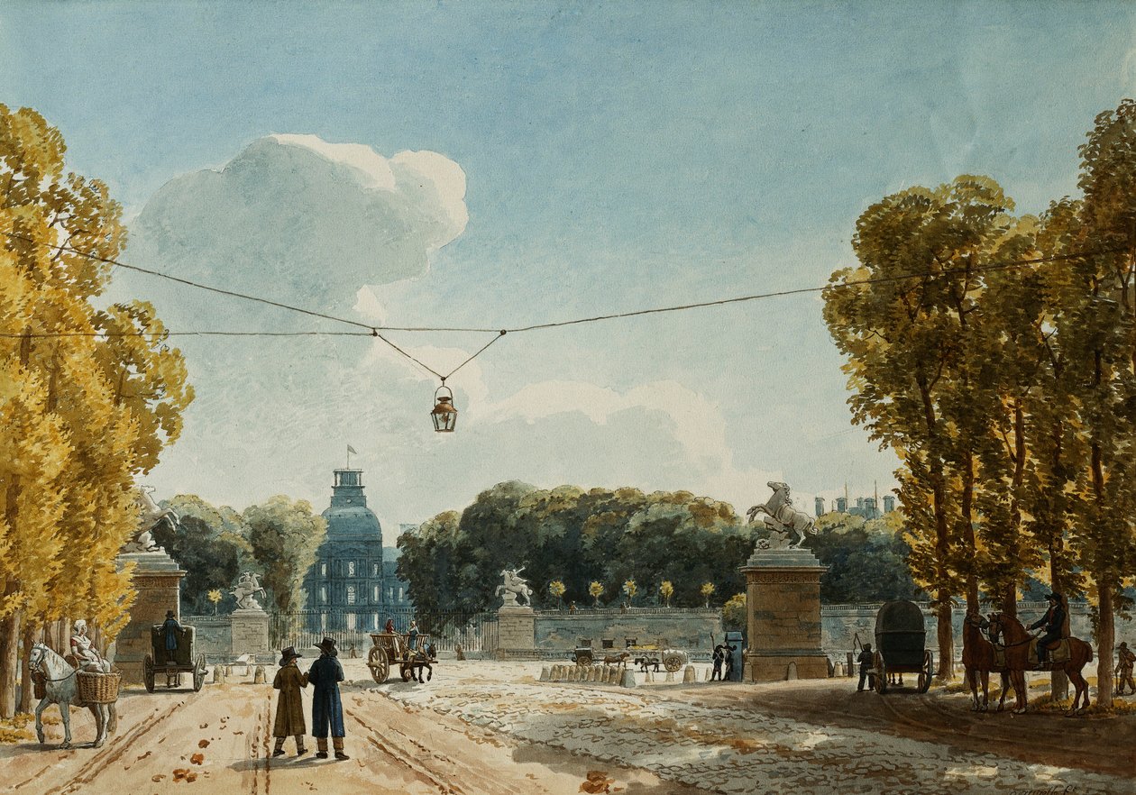 Vista delle Tuileries dai Champs-Elysees da Jean Lubin Vauzelle