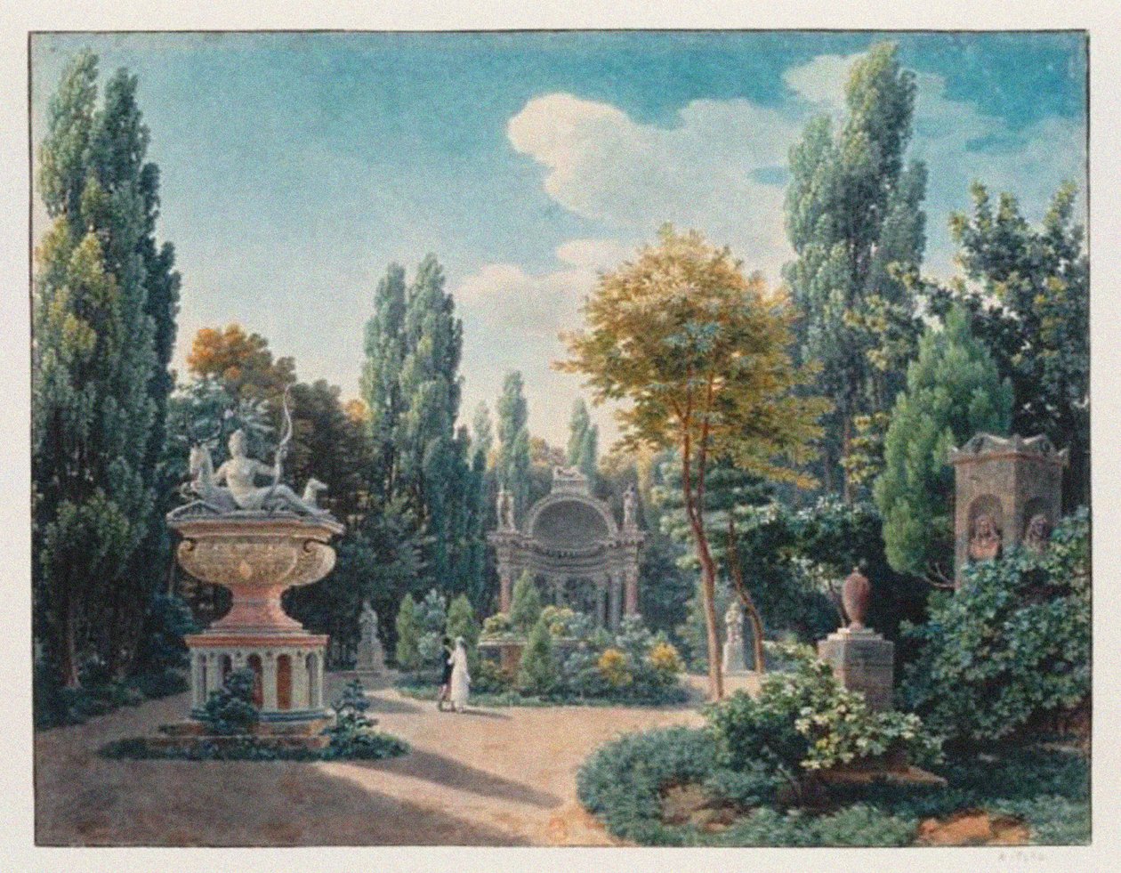 Monumento di Diane de Poitiers nel Jardin du cloître des Petits-Augustins, 1815 da Jean Lubin Vauzelle