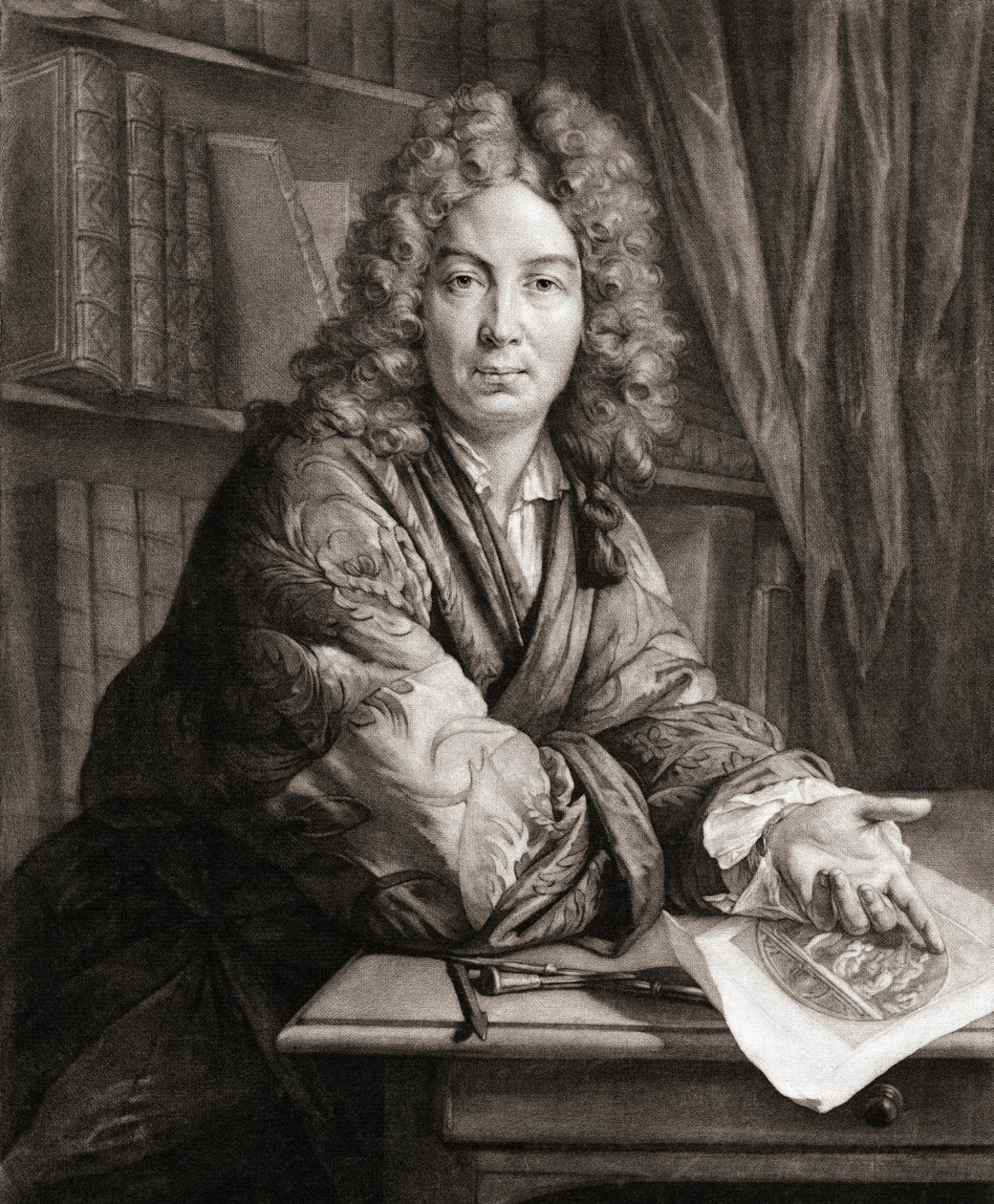Ritratto di Bernard Picart, incisore (incisione) da Jean Marc (after) Nattier