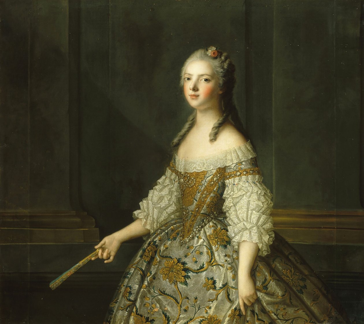 Madame Adélaïde di Francia 1732-1800, con un ventaglio, ca 1752 da Jean Marc Nattier