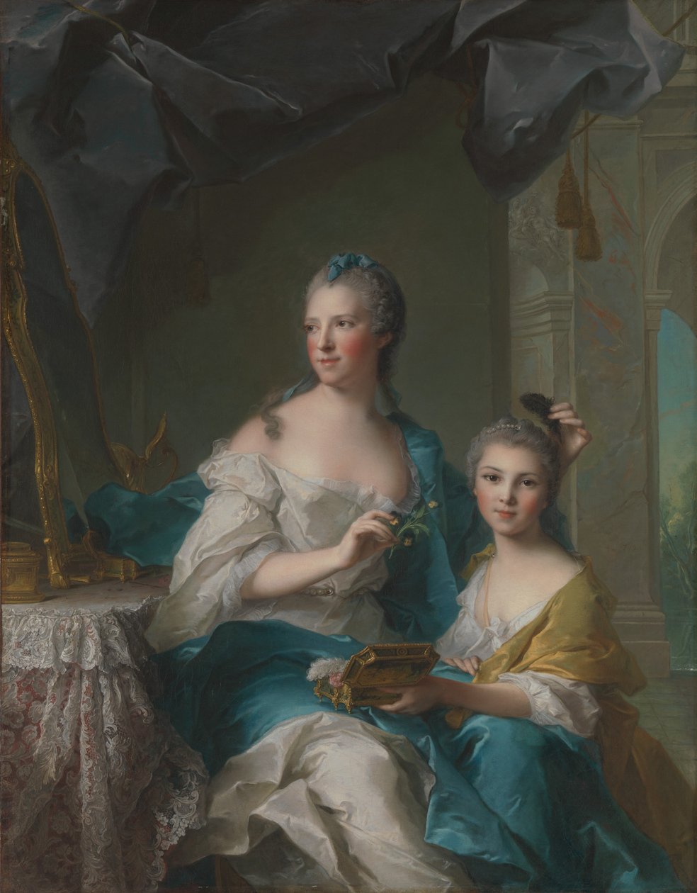 Madame Marsollier e sua figlia da Jean-Marc Nattier