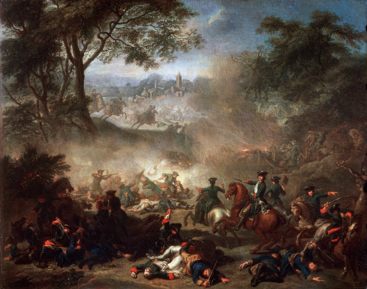 La battaglia di Lesnaya, 1717 da Jean Marc Nattier