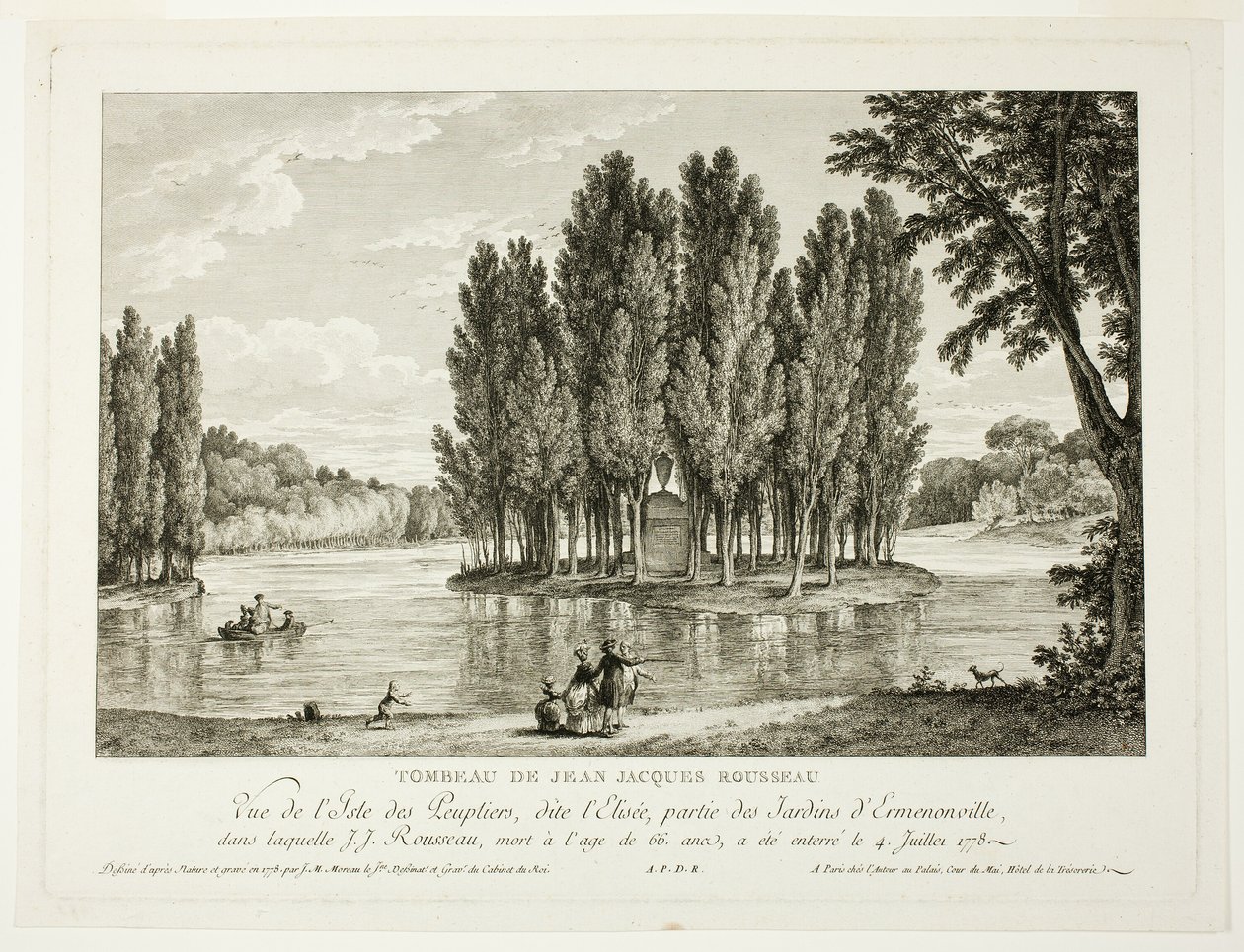 Tomba di Jean Jacques Rousseau da Jean Michel Moreau