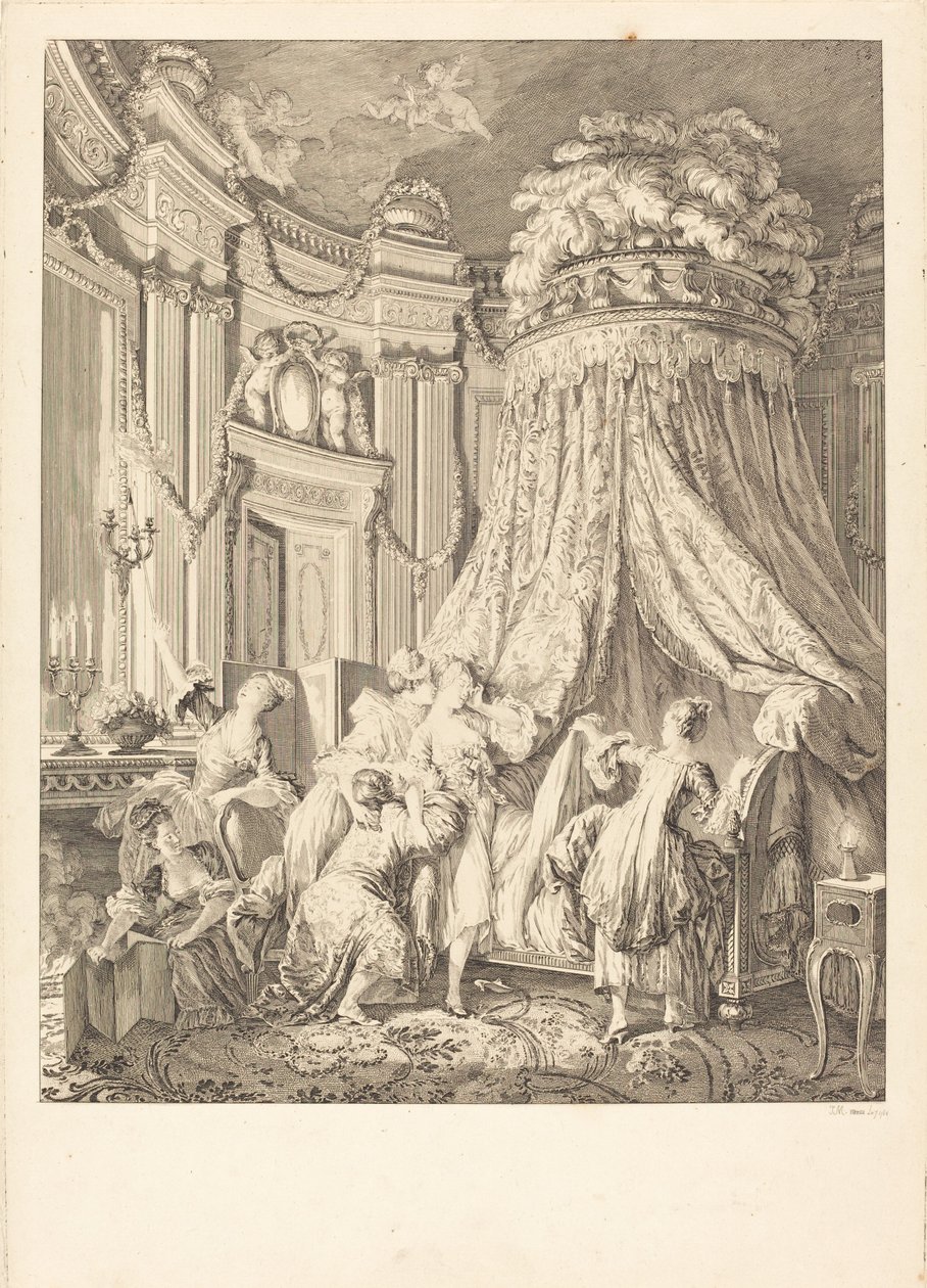 Le coucher de la mariée da Jean Michel Moreau after Pierre Antoine Baudouin