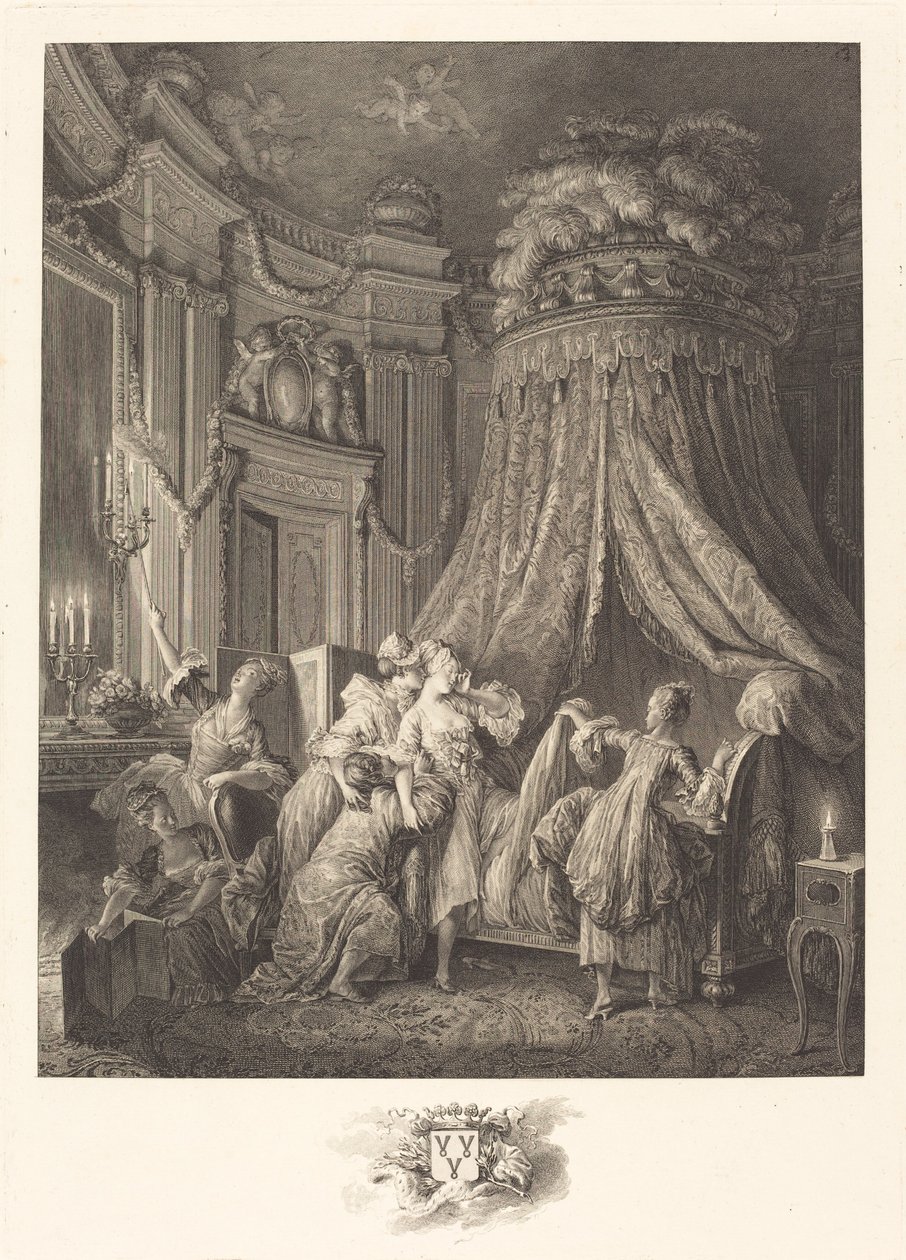 Il riposo della sposa da Jean Michel Moreau and Jean Baptiste Blaise Simonet after Pierre Antoine Baudouin