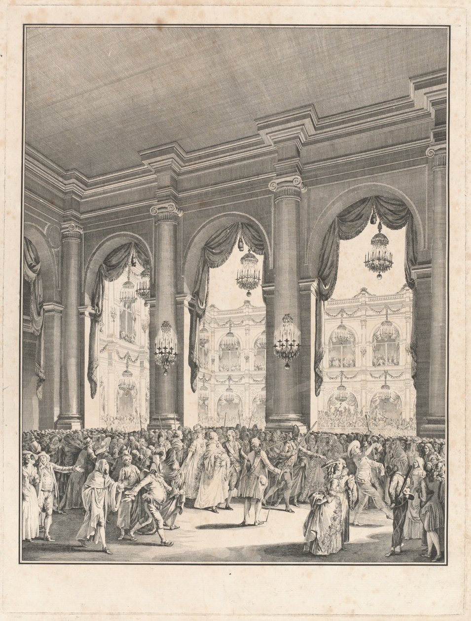 Il ballo in maschera - Festa data in occasione della nascita di Monseigneur le Dauphin, 23 gennaio 1782 da Jean Michel Moreau the Younger