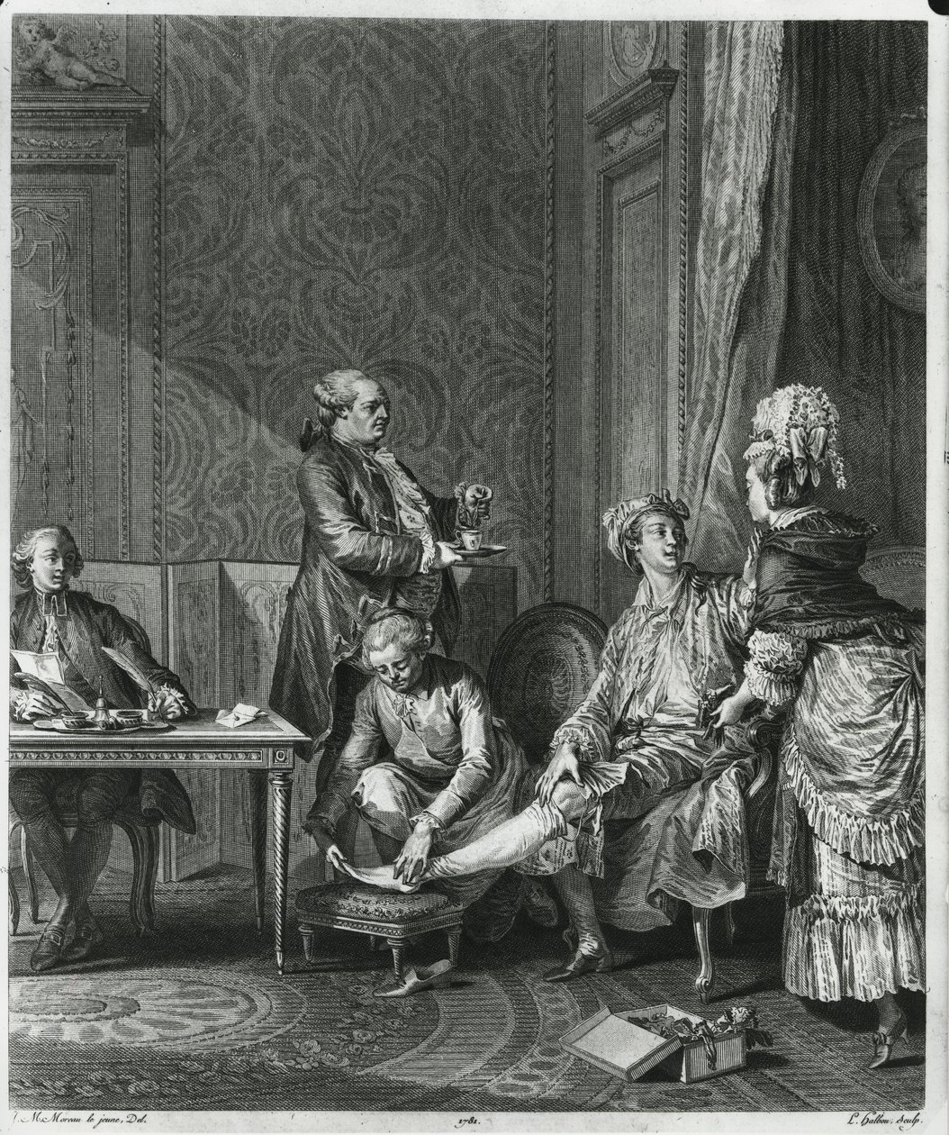 Il Levee, inciso da Louis Michel Halbou (1730-c.1809) 1781 da Jean Michel the Younger Moreau