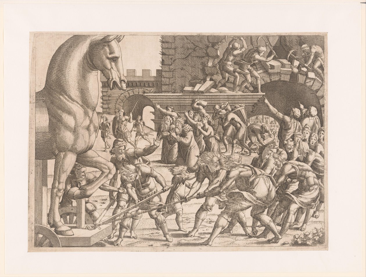 Ingresso del cavallo di Troia da Jean Mignon (attributed to)