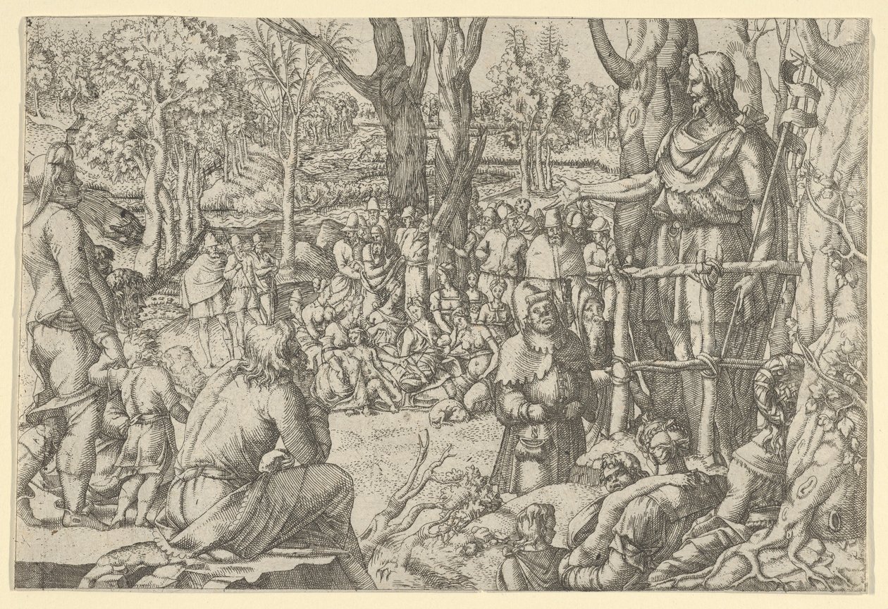 San Giovanni che Predica nel Deserto, 1535-55 da Jean Mignon