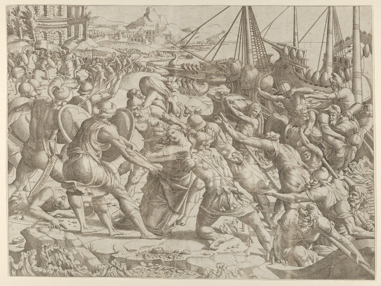 Il rapimento di Elena, 1535-55 da Jean Mignon