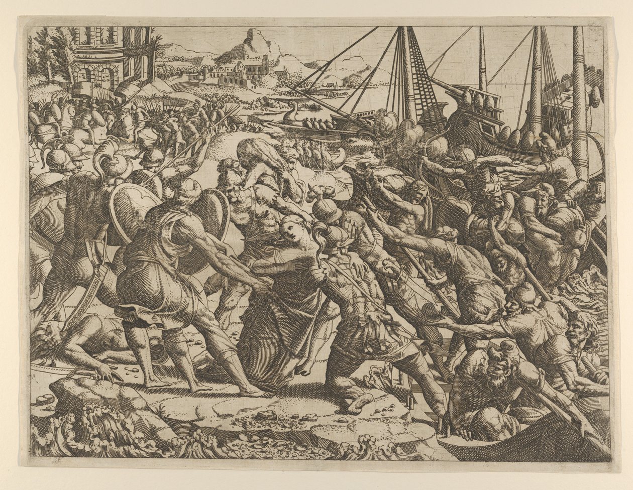 Il rapimento di Elena, 1535-55 da Jean Mignon